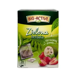 Big-Active - Zielona herbata z truskawką i graviolą - 20 torebek